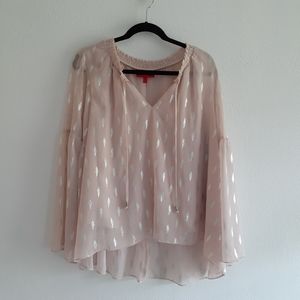 Jennifer Lopez Blouse Light Pink with silver accents.